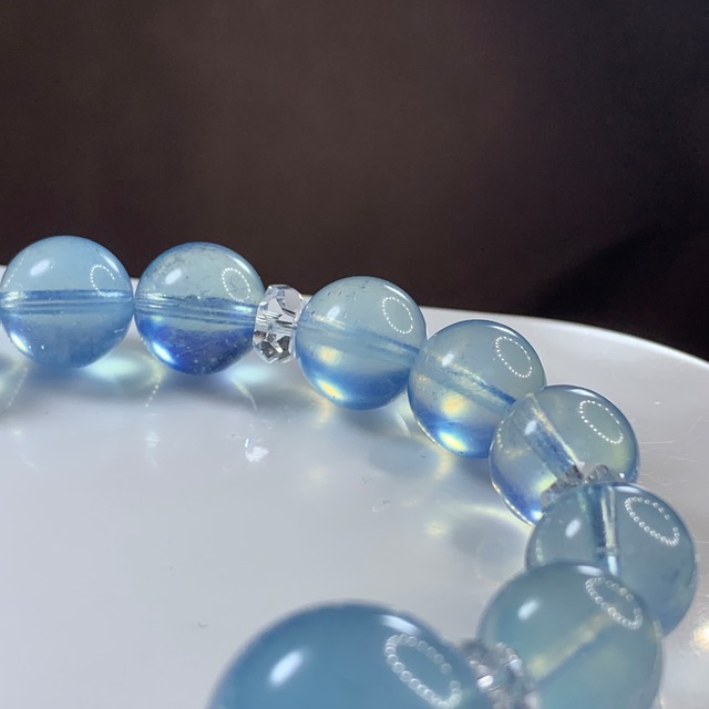 透明度高☆大玉アクアマリン・デザインブレスレット