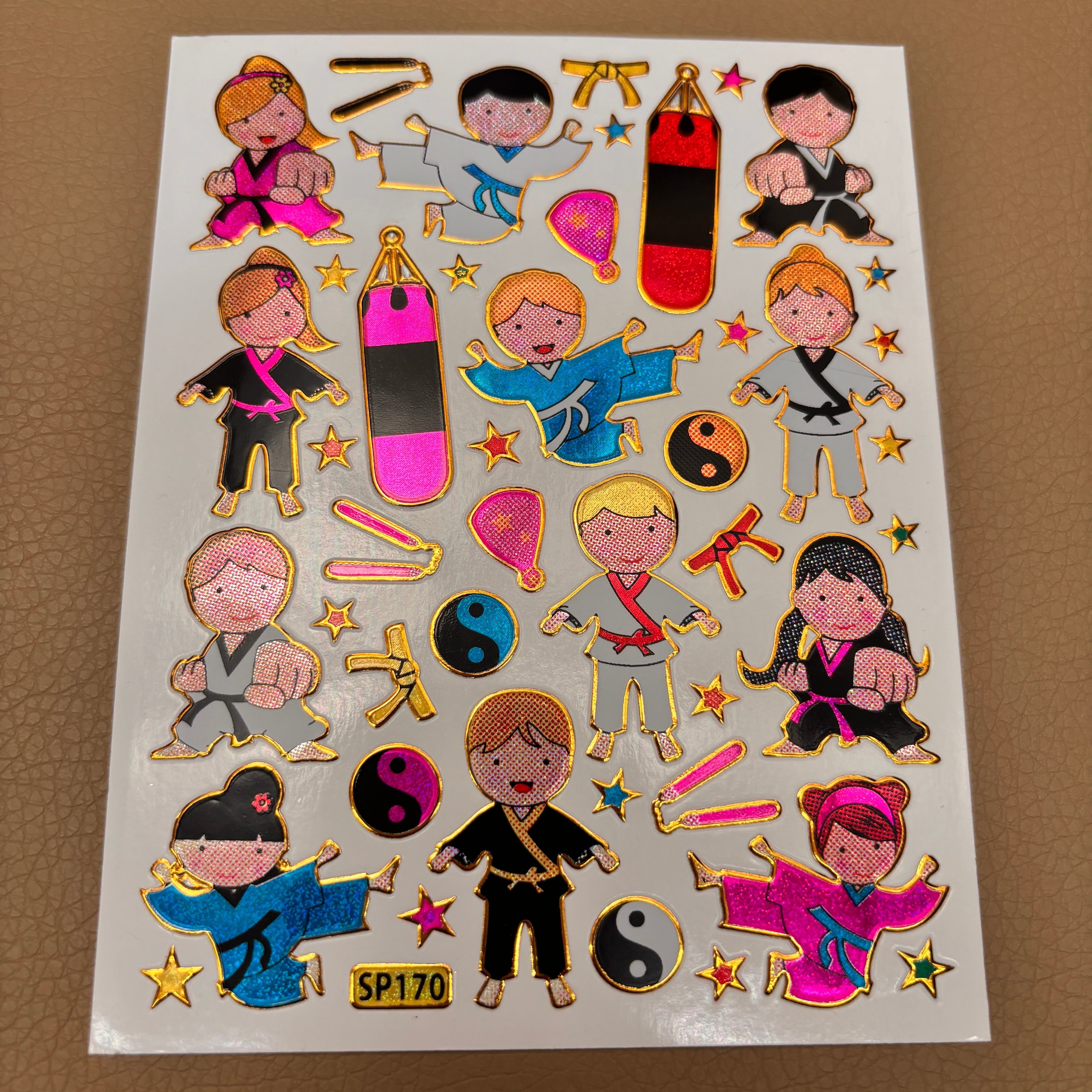 120 空手‼︎柔道?!ヌンチャク!! レトロキラキラシール SP170 VCS01