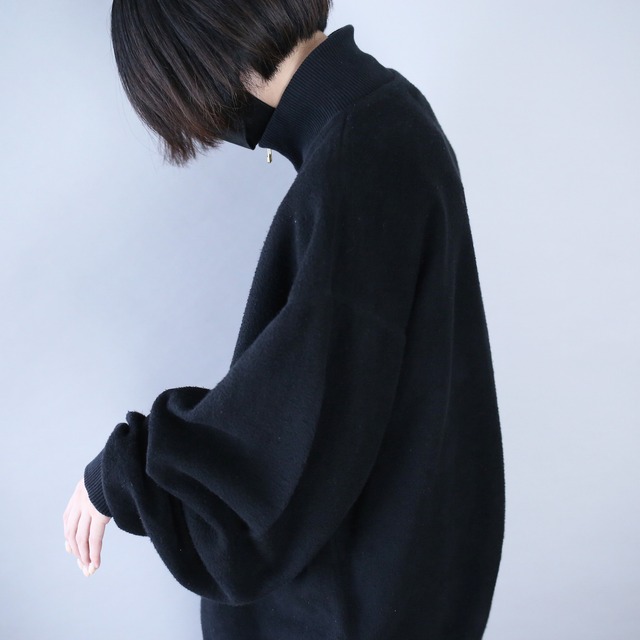 "刺繍" and wood ornament design half-zip fleece pullover