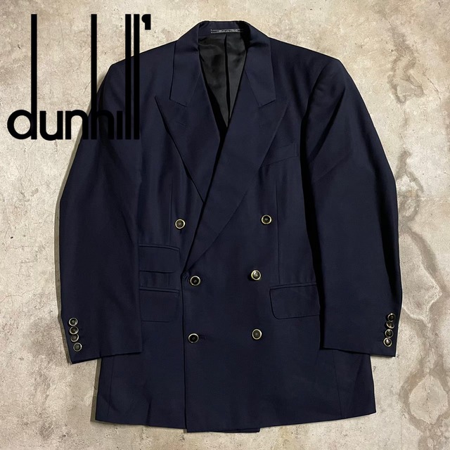 〖dunhill〗gold button design navy blazer double tailored jacket/ダンヒル 金ボタン デザイン 紺ブレ ダブル テーラード ジャケット/lsize/#0312/osaka