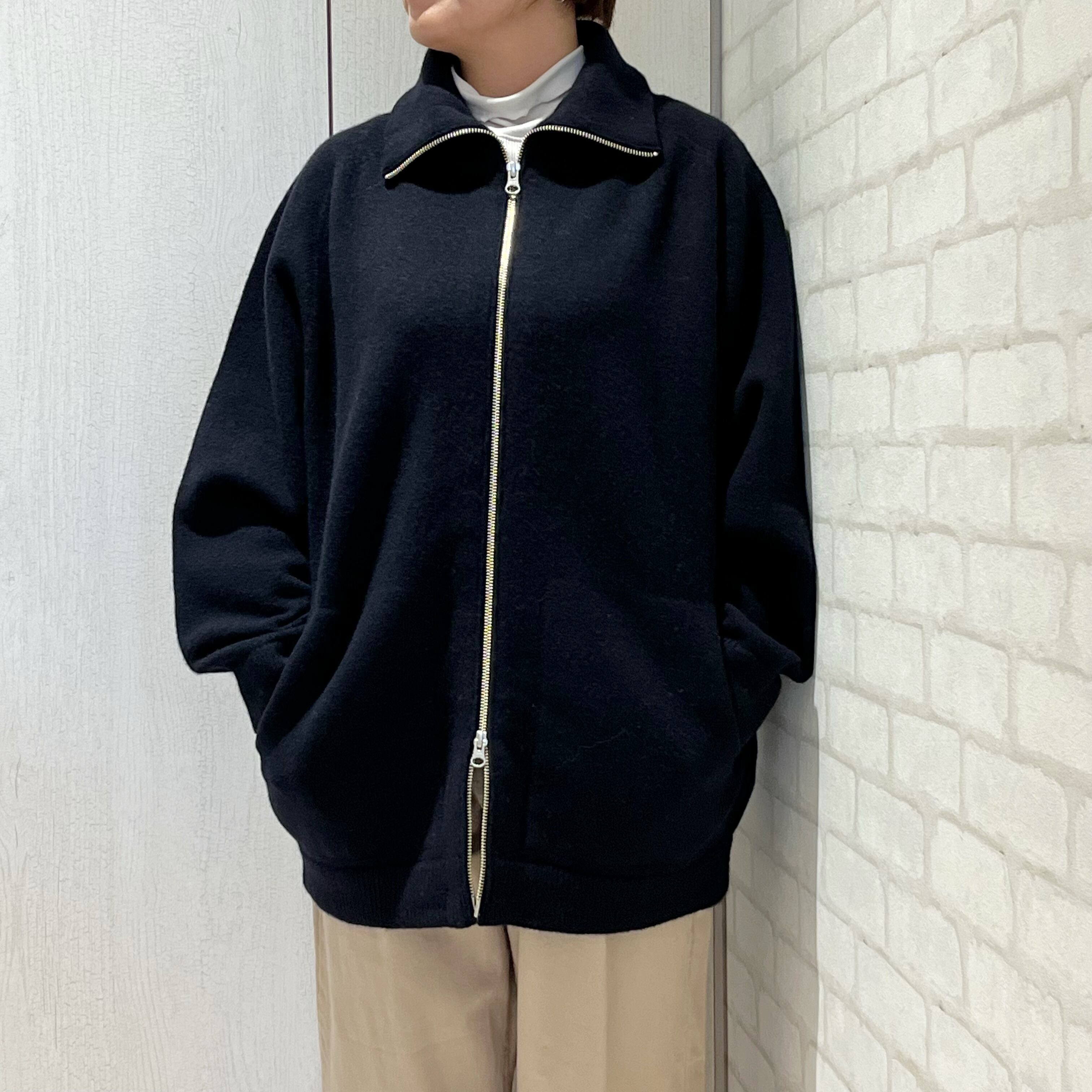 EMMA CULATE/01240/ジップアップミドル丈カーディガン(ネイビー)