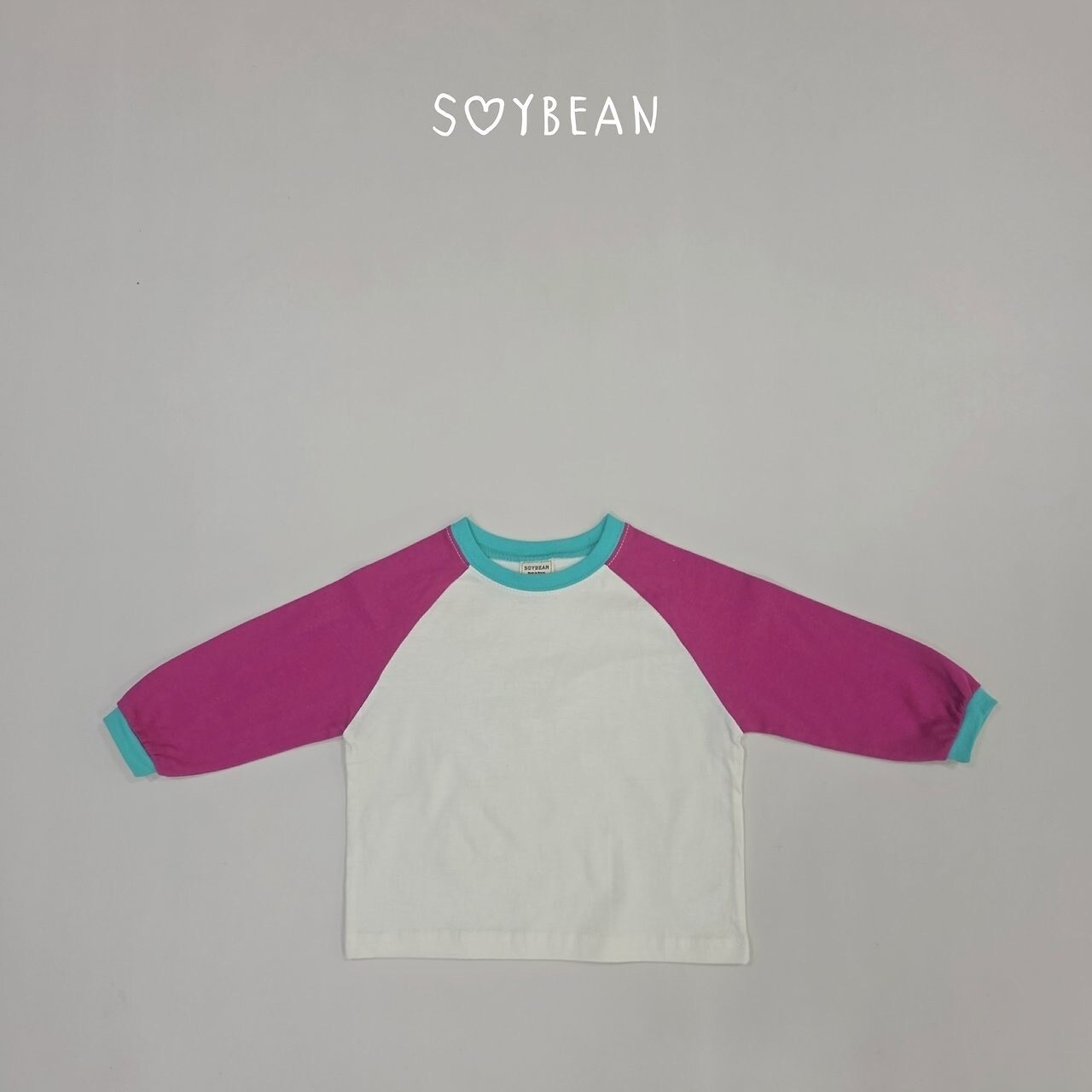韓国子供服 / 26Autumn / soybean / カラ─ ラグランTシャツ / キッズ服 / ジュニア服 / 秋服 *XS~JM*