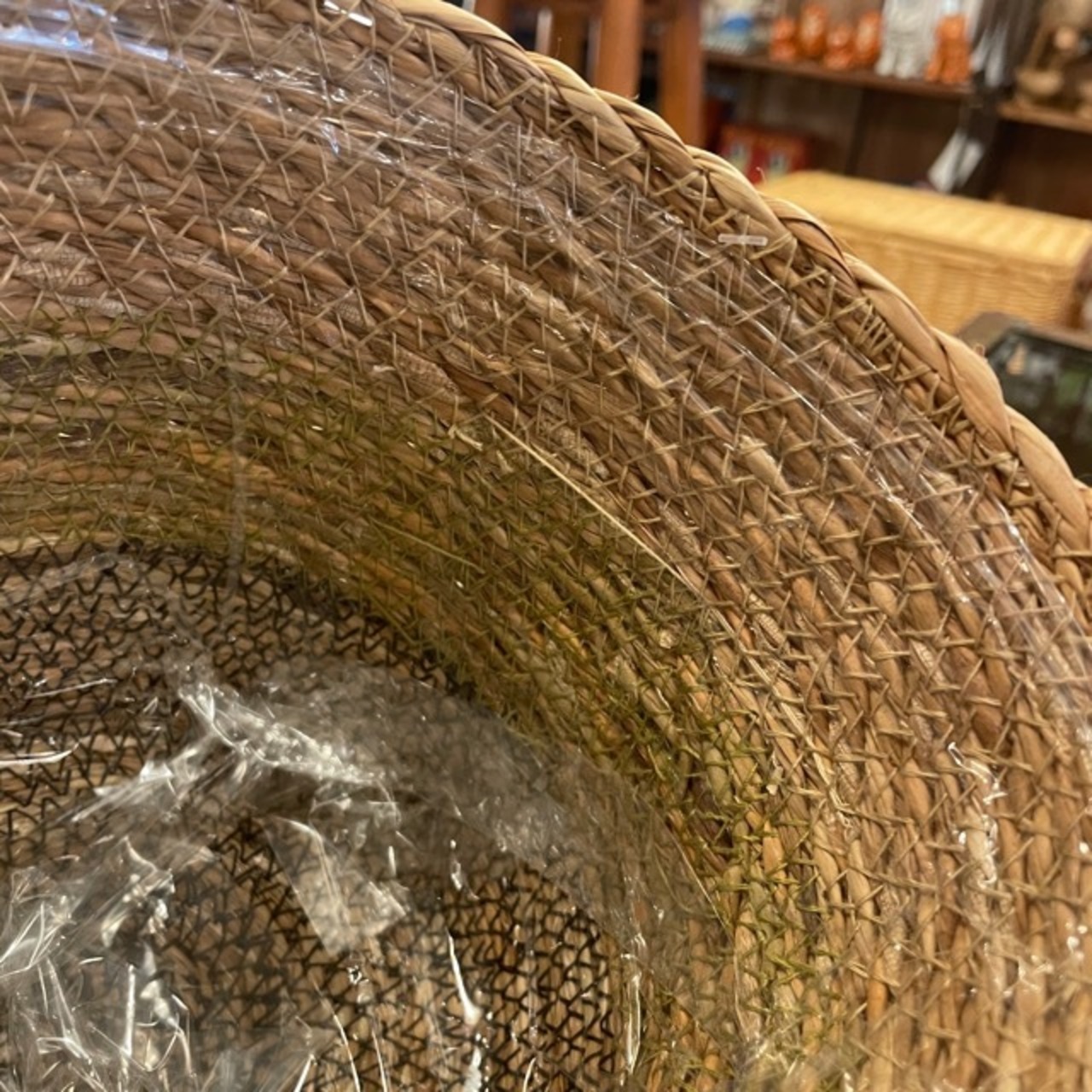 Bangladesh Nursery pot 2color pink green / ナーセリーポット 園芸 室内 観葉植物 水草 カゴ 編み物 手編み ハンドメイド かわいい グリーン ピンク 天然素材 バングラデシュ リビング雑貨 インテリア