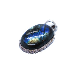 ペンダントトップ　天然石 Labradorite　シルバー925   No.31