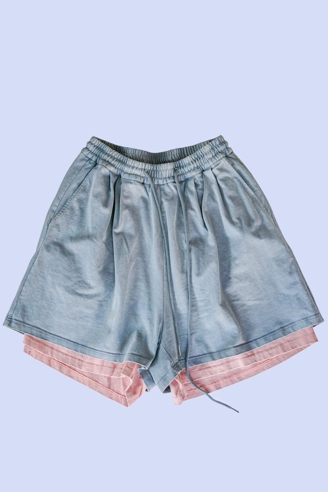 【Nora Lily】Bi-color Faded Layered Shorts-/