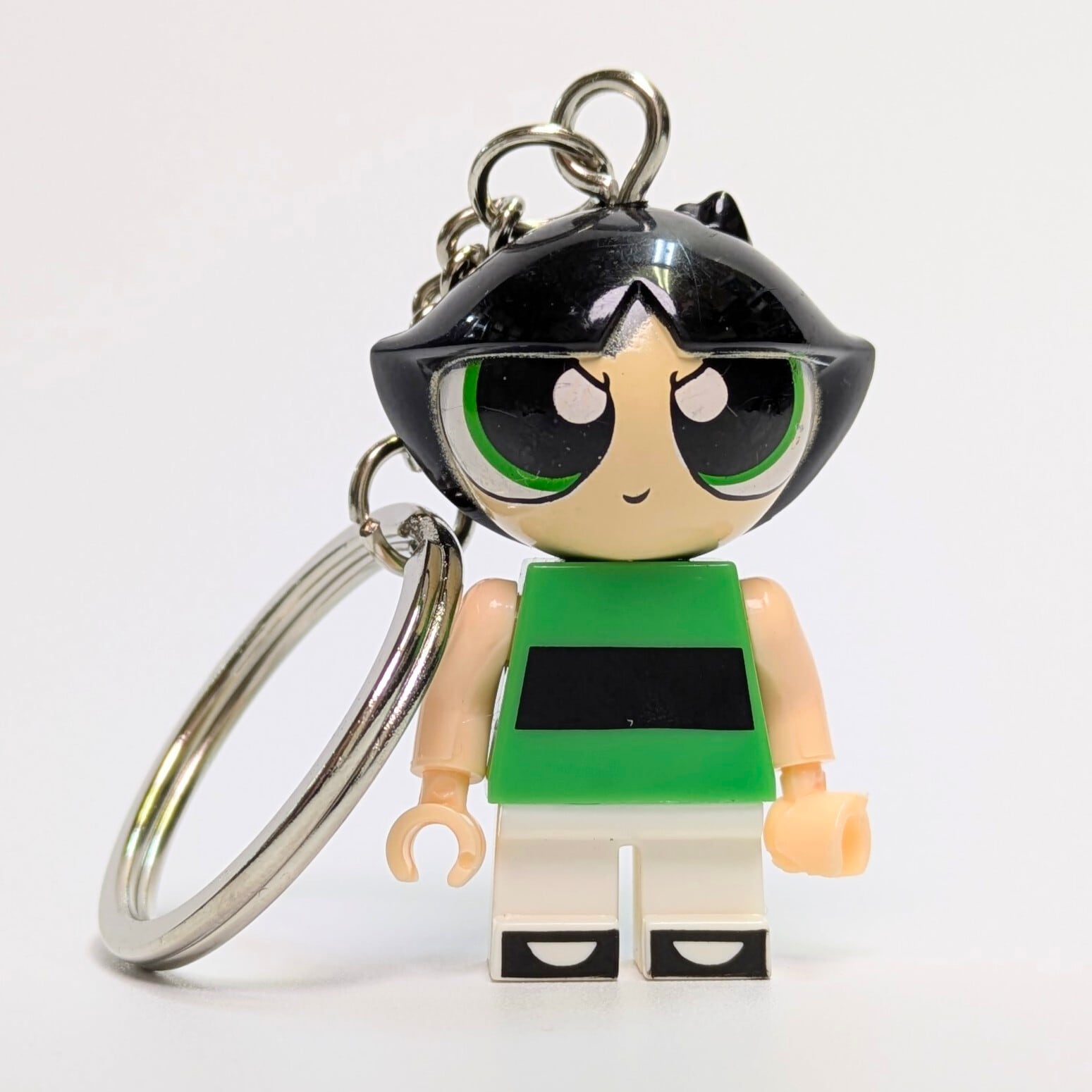 ♧ 再入荷!【 ブロックフィギュアキーホルダー 】 The Powerpuff Girls ( パワーパフガールズ / パワパフ ) / Buttercup ( バターカップ ) 〚アメリカン雑貨 アメトイ〛