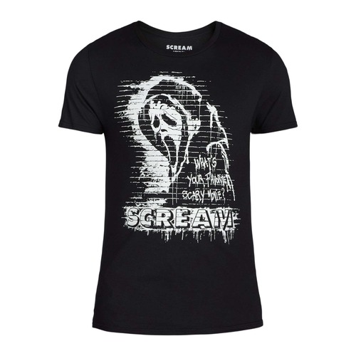 Tシャツ ムービー スクリーム WHAT'S YOUR FAVORITE SCARY MOVIE? ゴーストフェイス ブラック