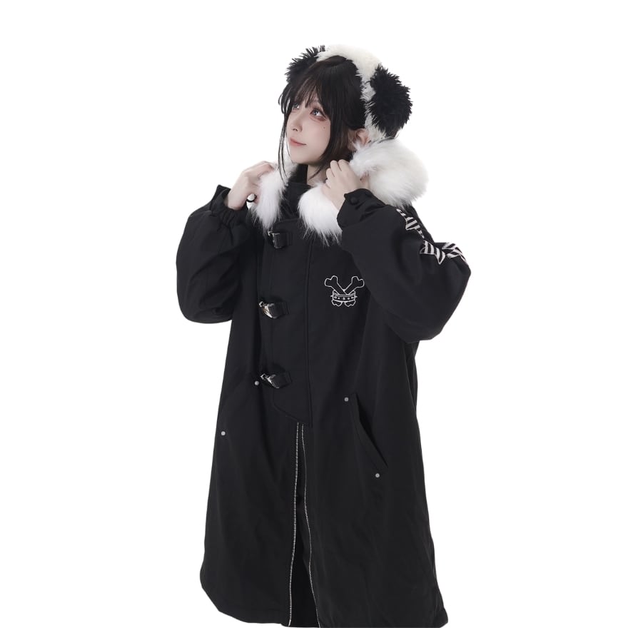 サブカル地雷系 コート モッズコート フェイクファーコート Y2K
