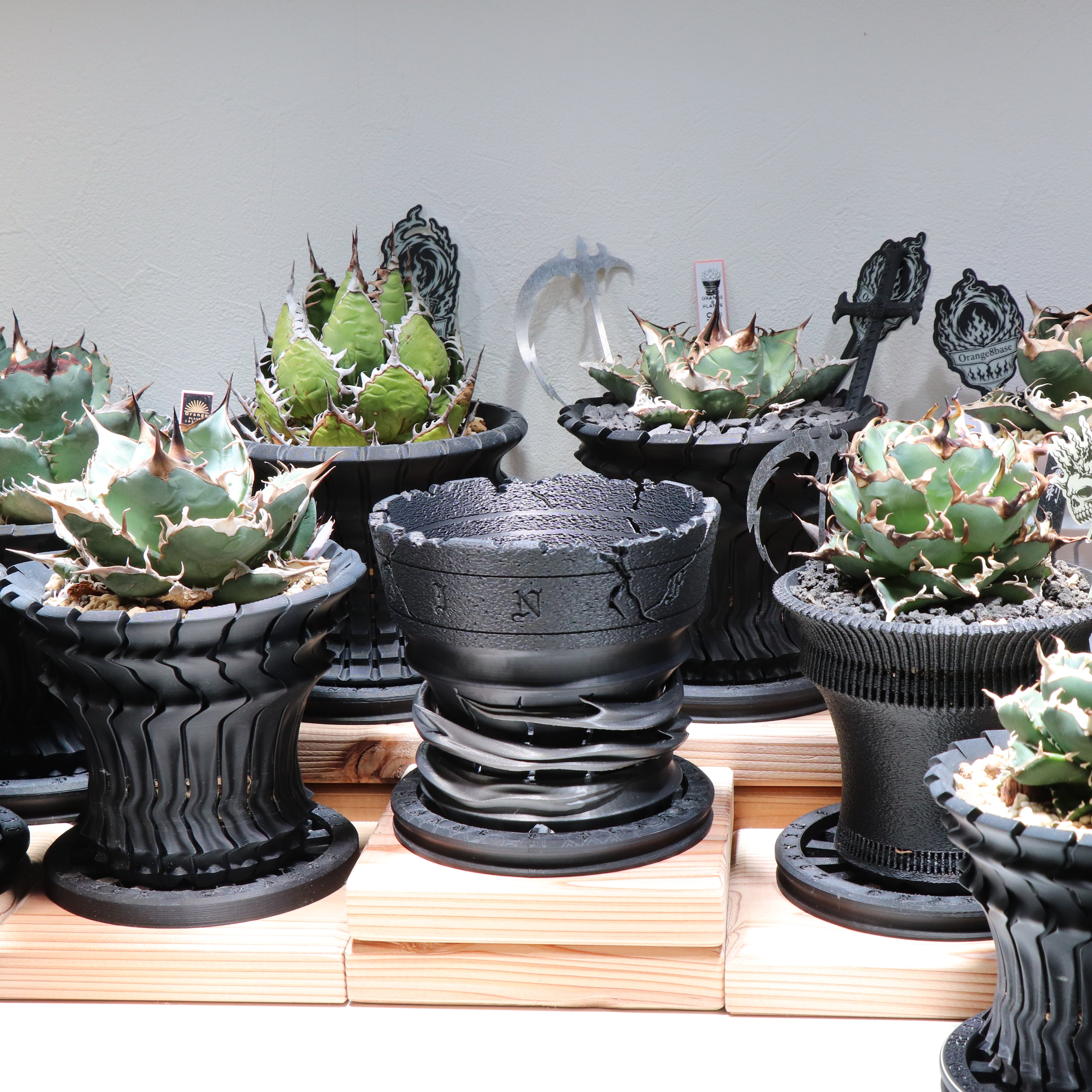 植木鉢 ｜風神鉢 (植木鉢 作家鉢 炎影鉢シリーズ アガベ サボテン