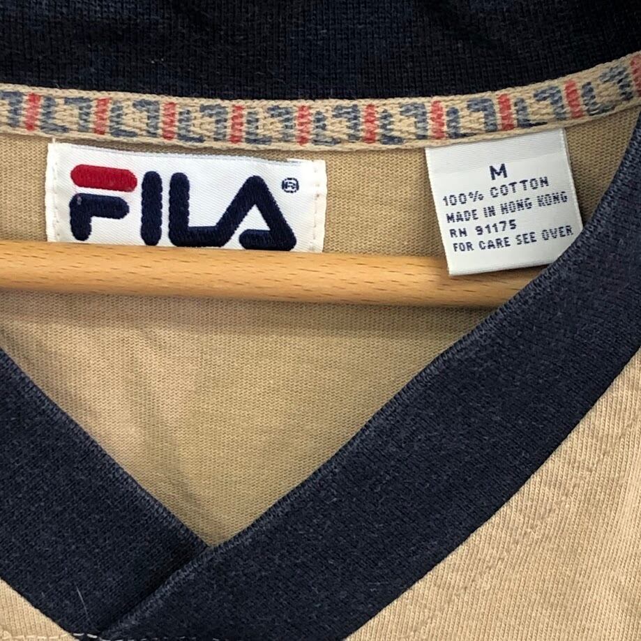 01/03 FILA フランクフルト ユニフォーム ヴィンテージ 90's/90年代 ヴィンテージ FILA フィラ オールド Vネック 長袖 ロンT