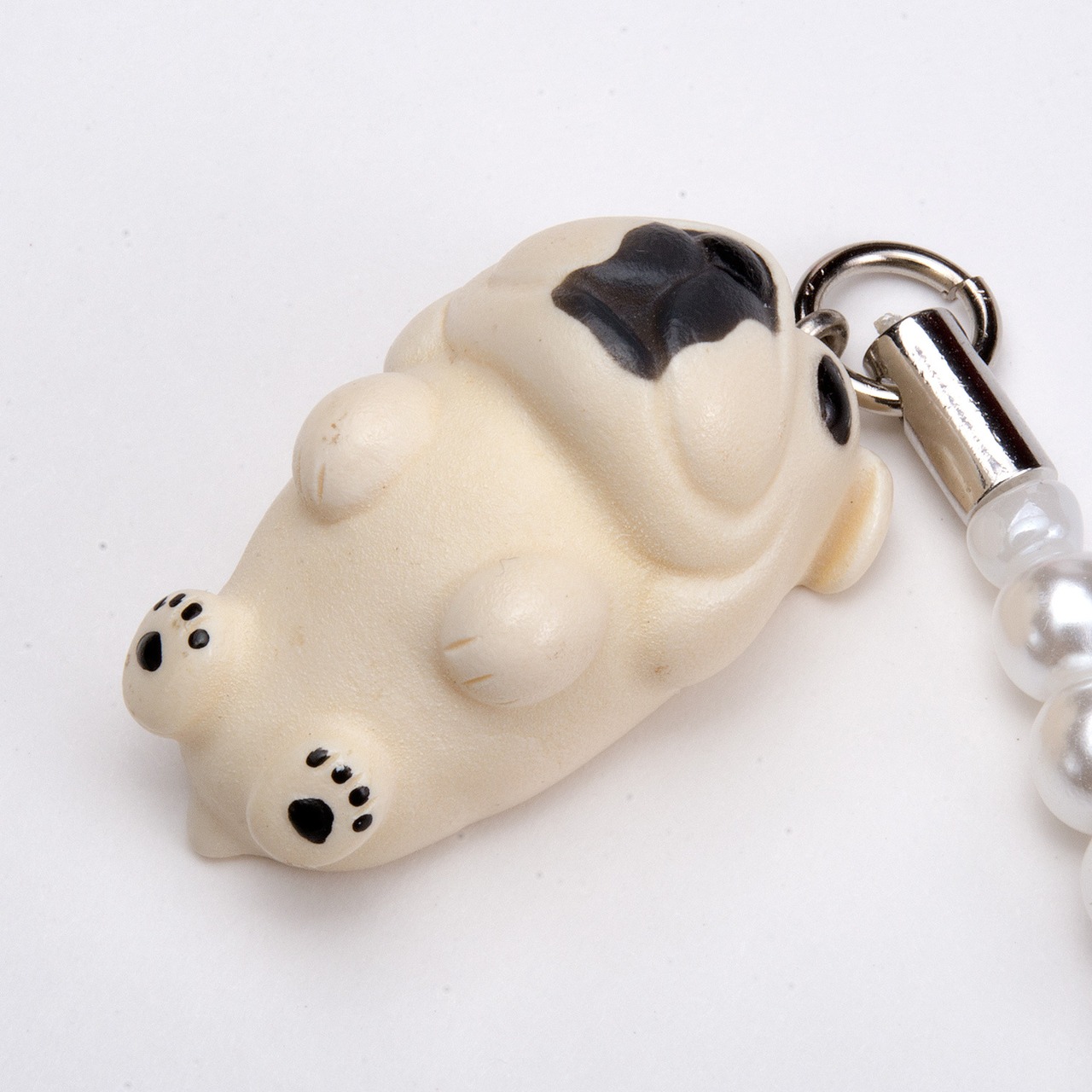 Dog 92 Bulldog ブルドッグ ホワイト ビーズ ストラップ DN-3402