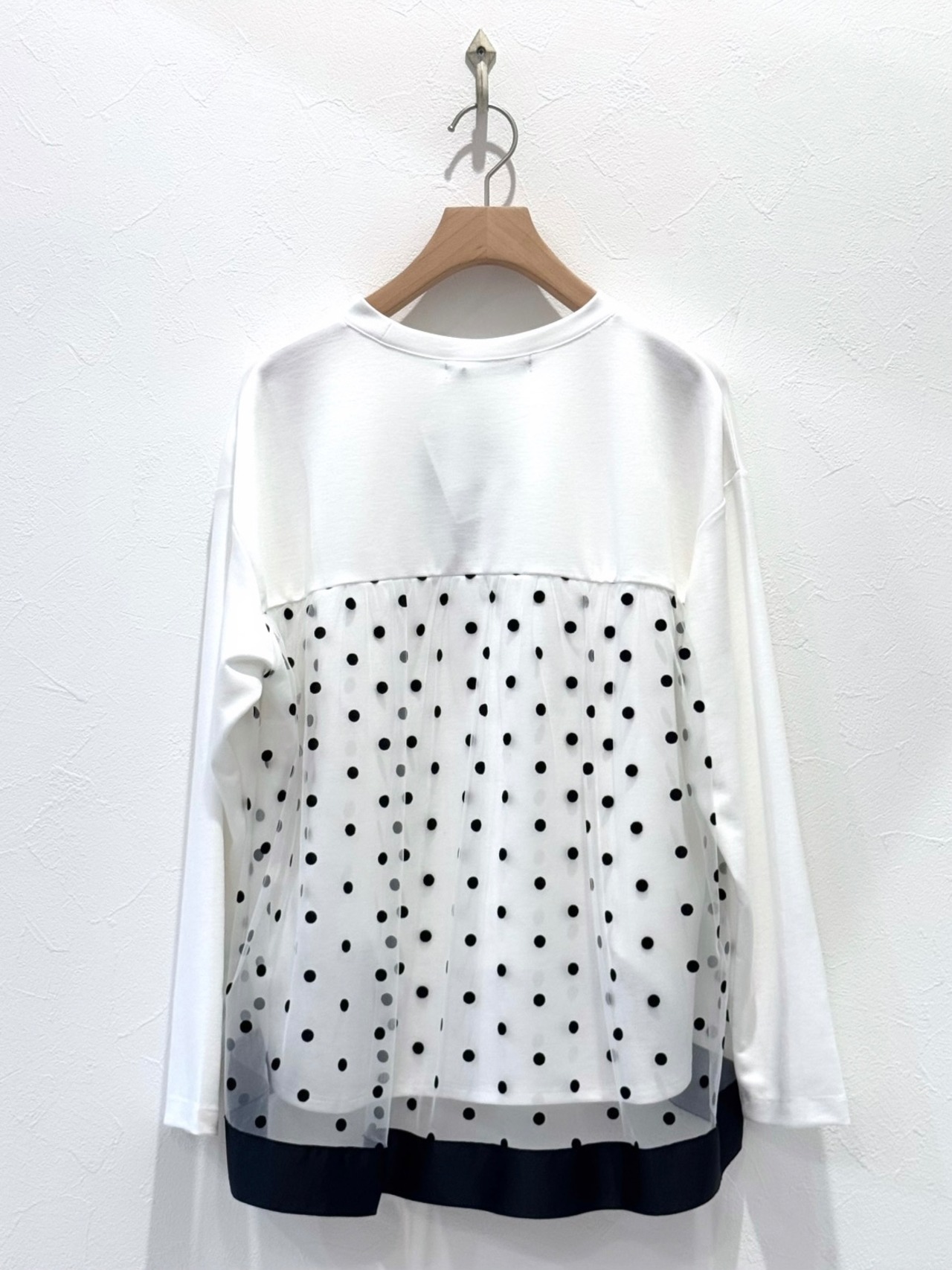ドットチュールレイヤードカットソー