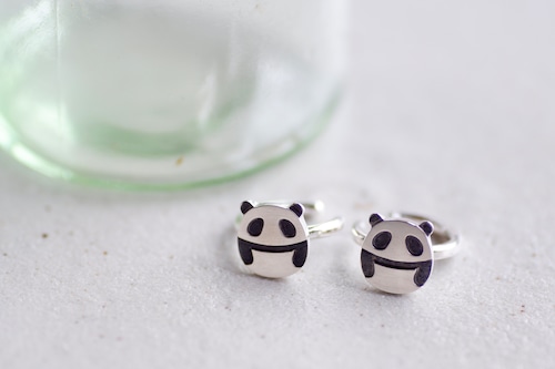 【ORDER】daruma cuff earring (one ear) SV925 <panda> / だるまイヤーカフ(片耳) ＜パンダ＞