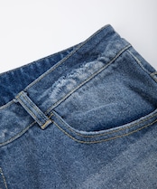 【#Re:room】VINTAGE CRASH TIGHT FIT STRAIGHT DENIM［REP207］