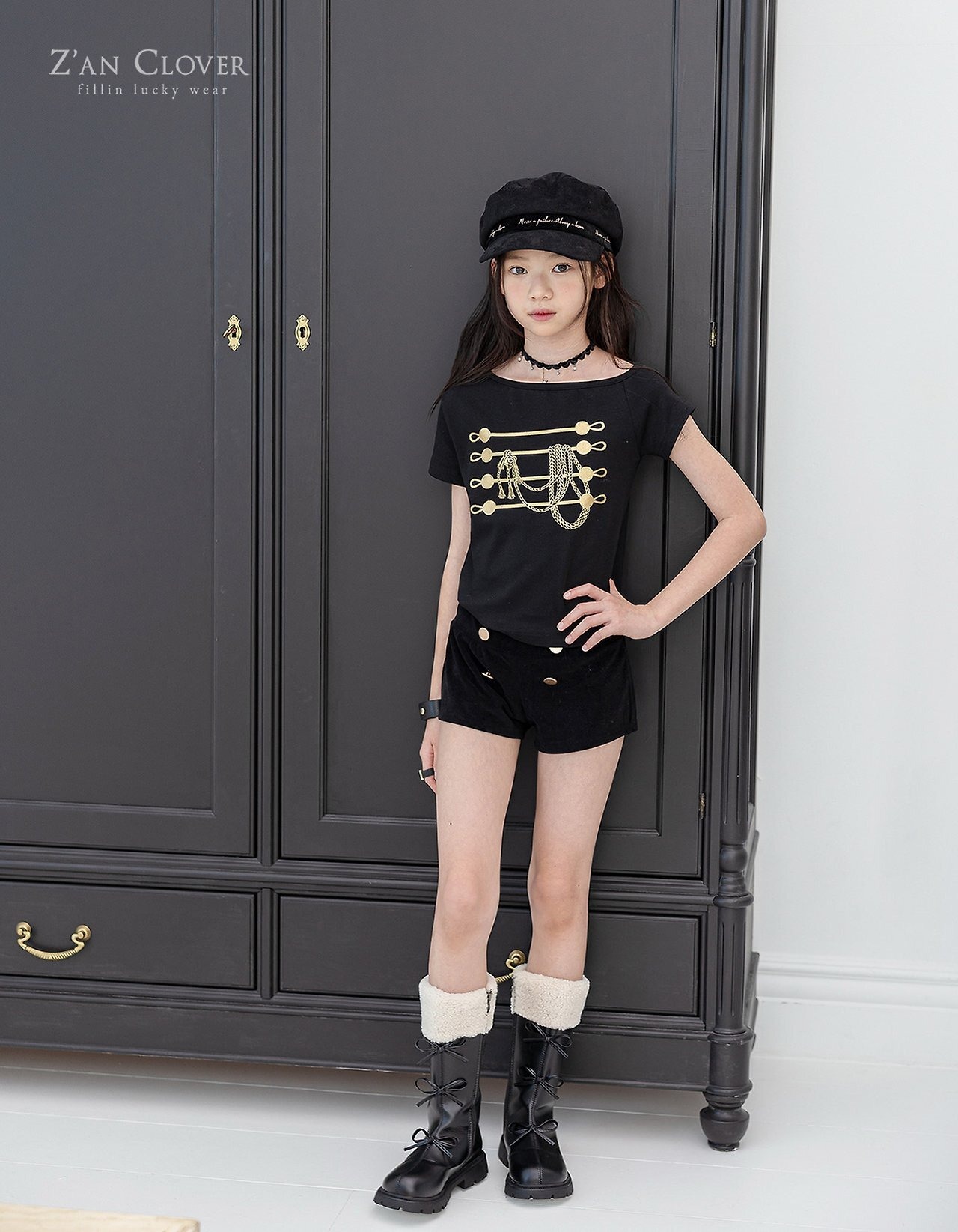 ZAN CLOVER［取寄］velour marine short pants 26winter