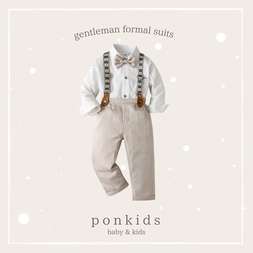 《予約商品》送料無料 ミルクティーサスペンダー フォーマルセット