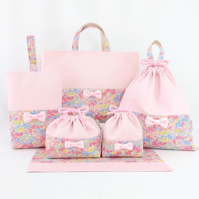 小花とリボン＊入園入学６点セット【ピンク】