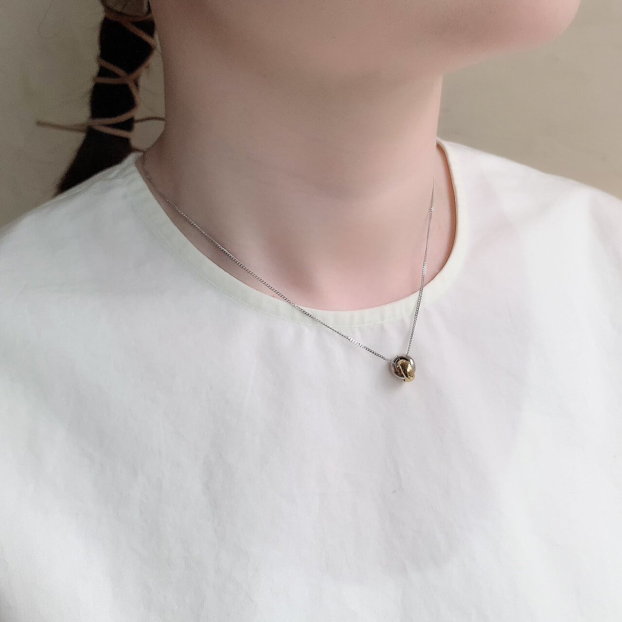 ［サージカルステンレス］Cross Ring Necklace