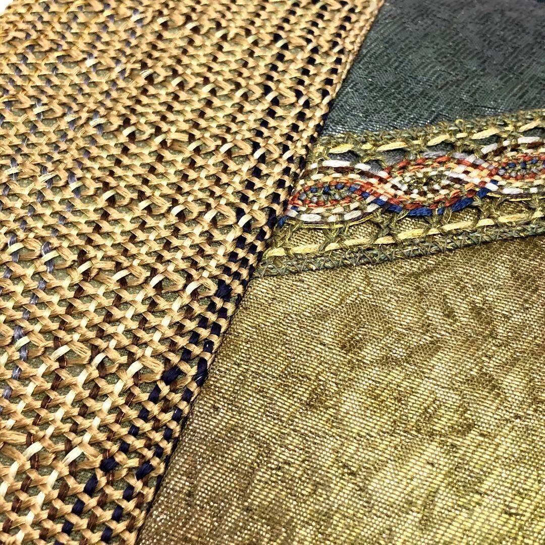 O-2337 袋帯 組織 切嵌 膨れ織 やまとお誂え ガード加工 金糸 | リユース着物専門店 わびさび