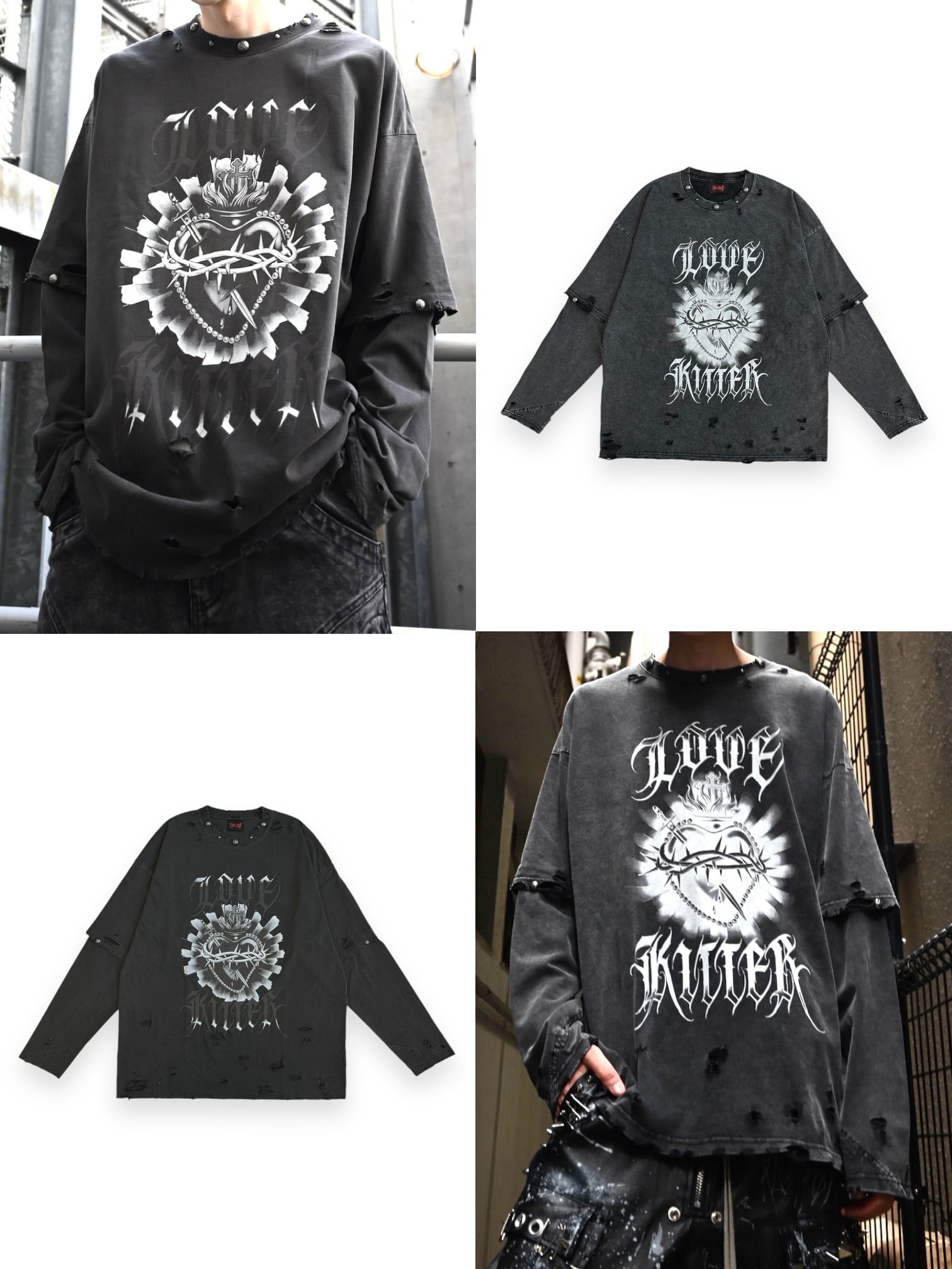 LOVE KILLER】【別注/custom】Killer heart barbed wire layered Long
