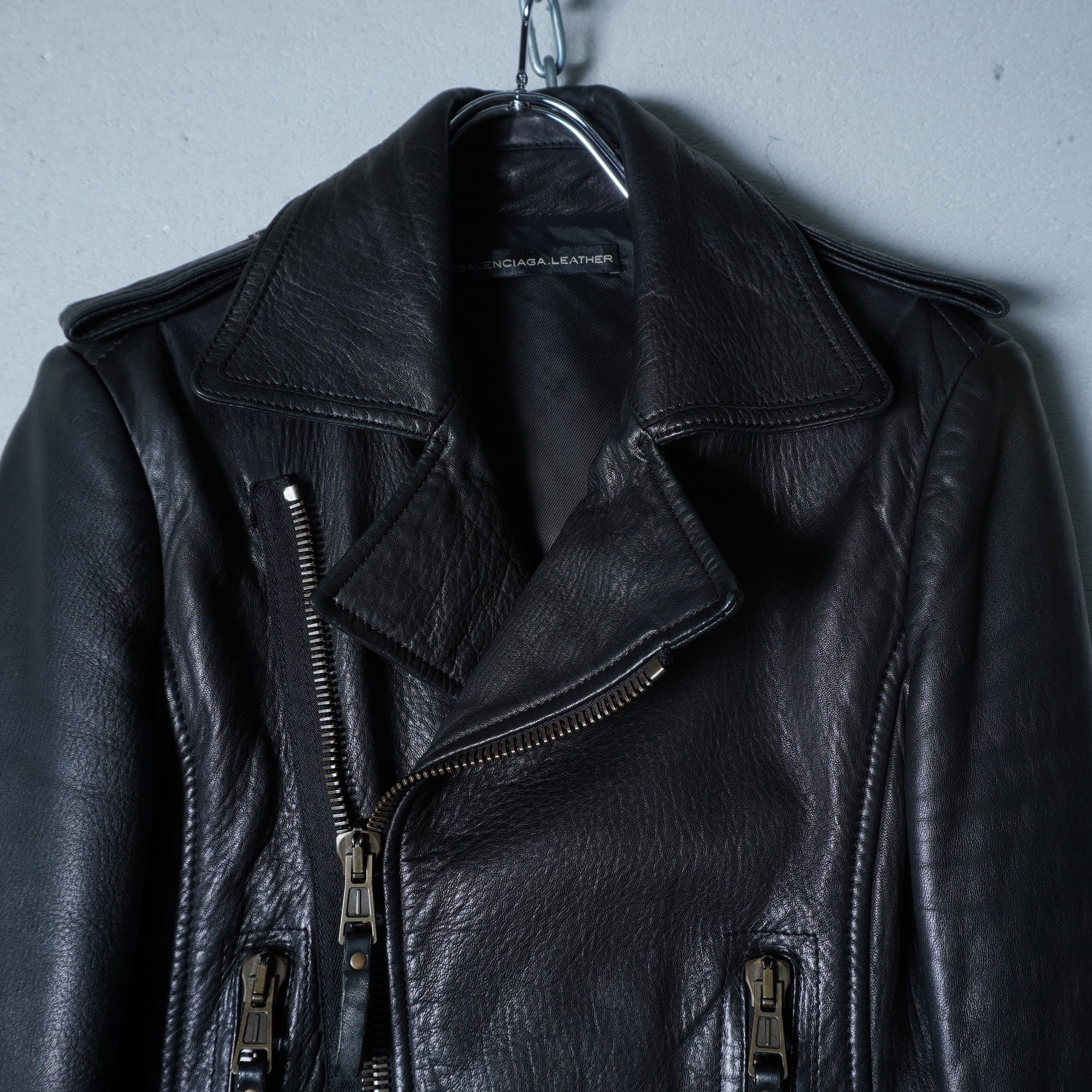 BALENCIAGA】バレンシアガ ニコラ期 ラムレザーダブルライダース