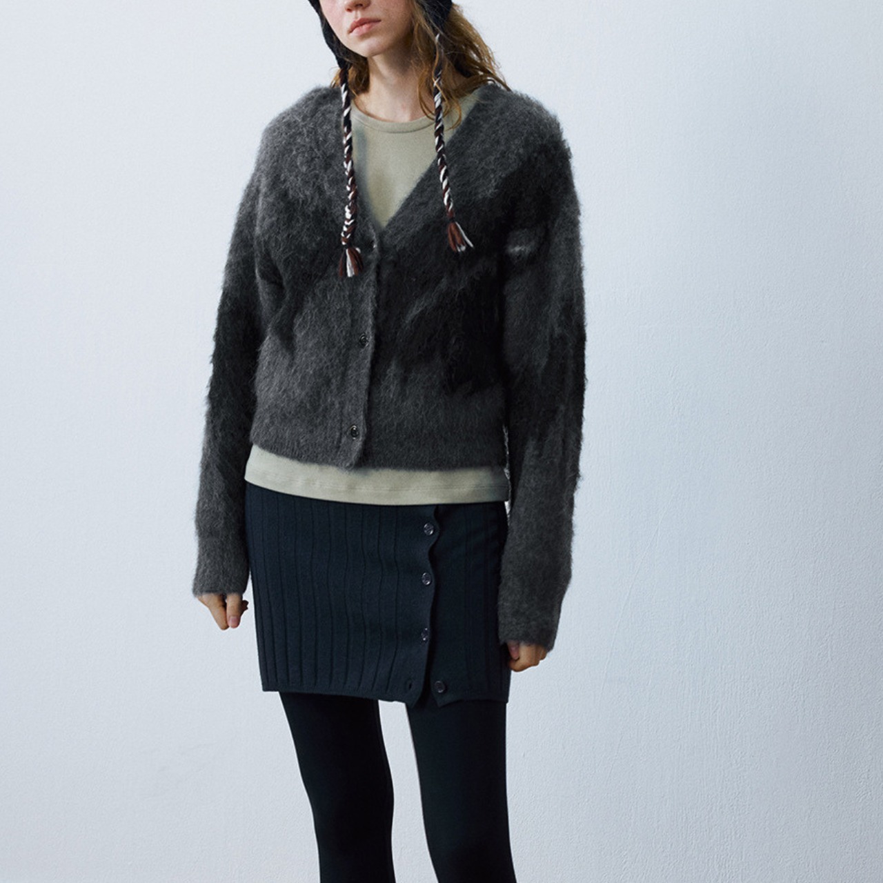 Fuzzy Gradient Cardigan T3888