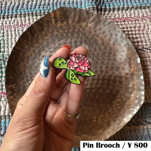 TOPANGA Jewelry　pin brooch　Flower Turtle　ピンブローチ　フラワーカメ　亀　ギフト　プレゼント