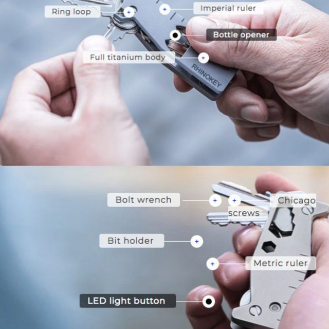 鍵をスマートに収納できるマルチツール「チタン製EDCキー 鍵をスマートに収納できるマルチツール「チタン製EDCキー
