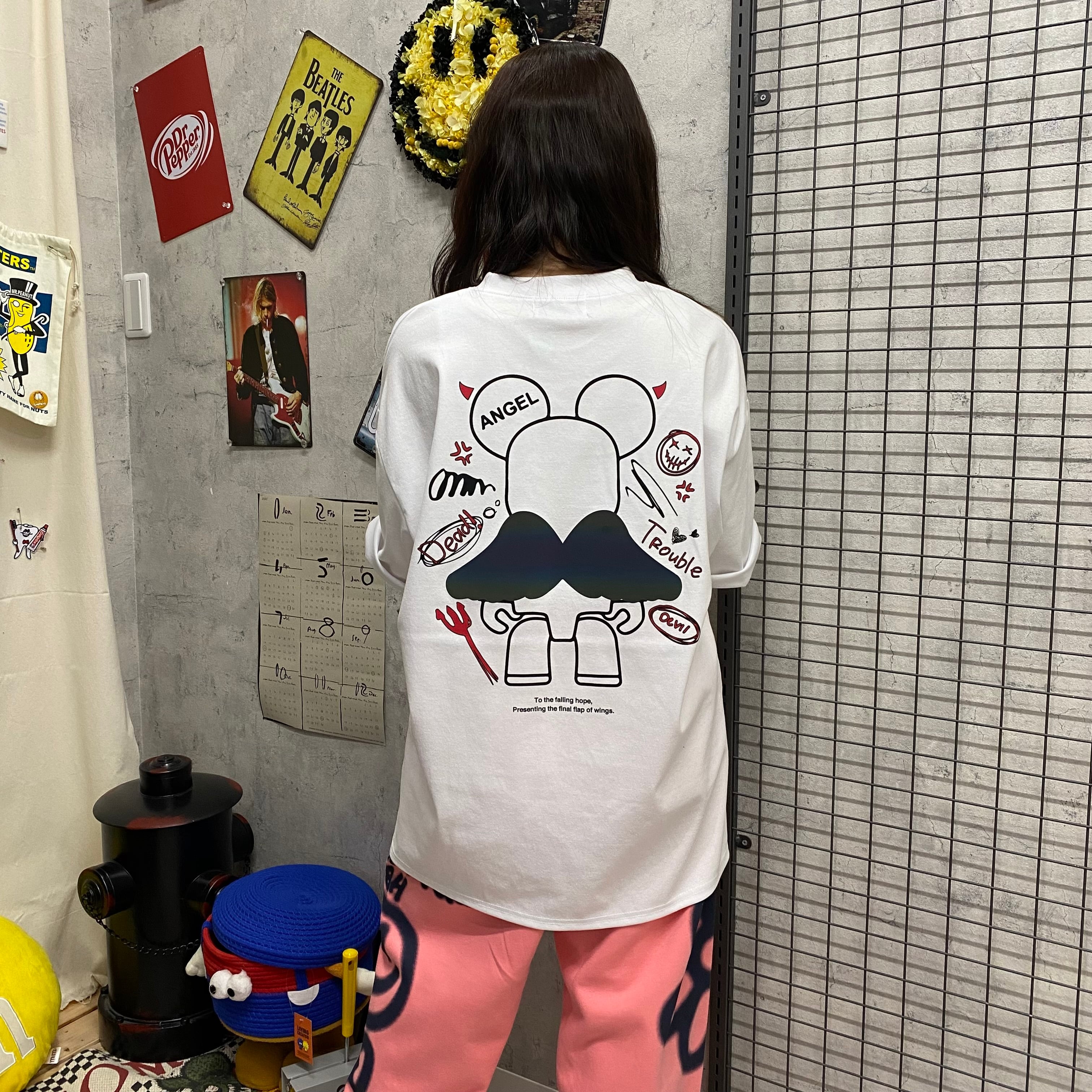 ★オーバーサイズ 半袖 Cherub 天使 Tシャツ★Grey シルバーロゴオーバーTシャツ #2カラー | CHERUB(ケルブ)公式