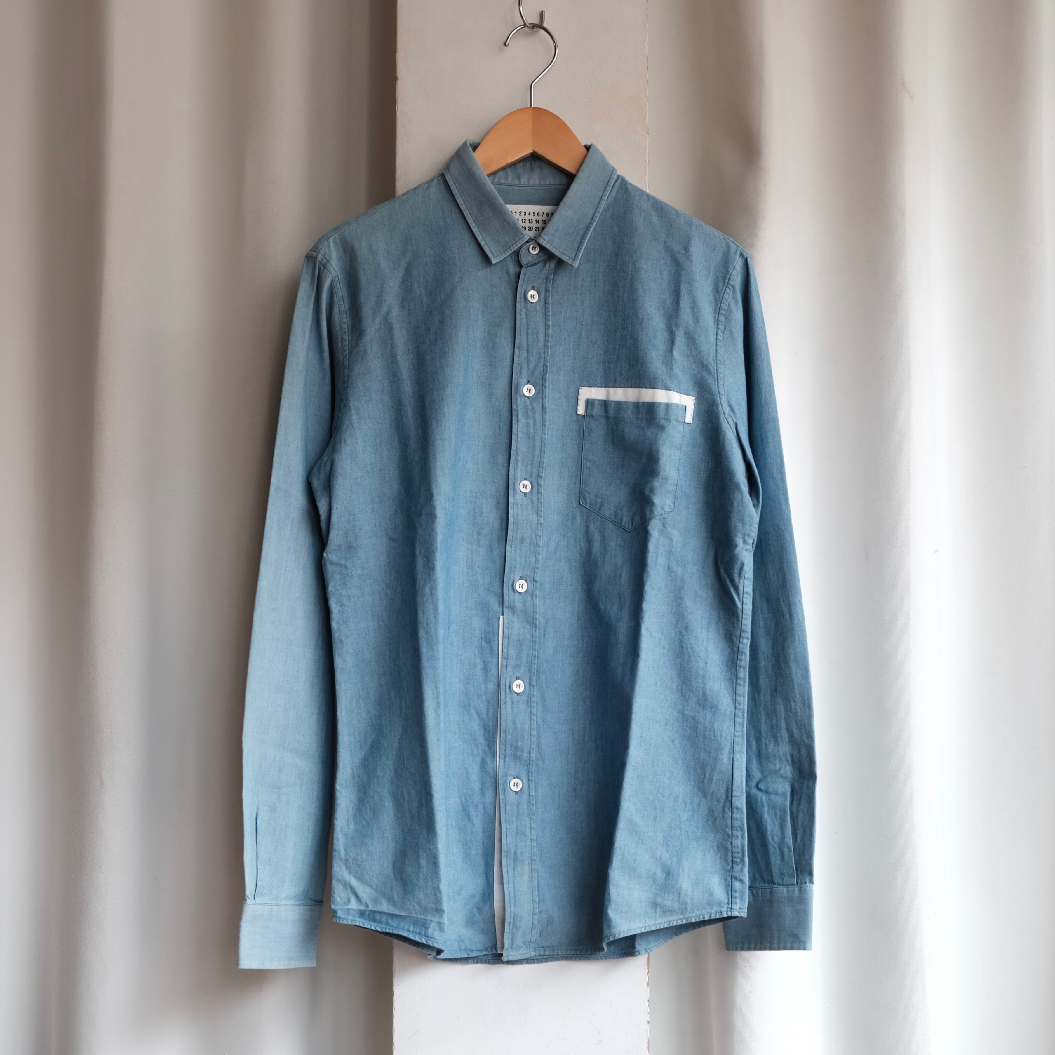 13ss マルジェラ コットン カシミア シャツ アーティザナル 初期 14 Maison Martin Margiela 13SS CHAMBRAY L/S SHIRT | safarionline