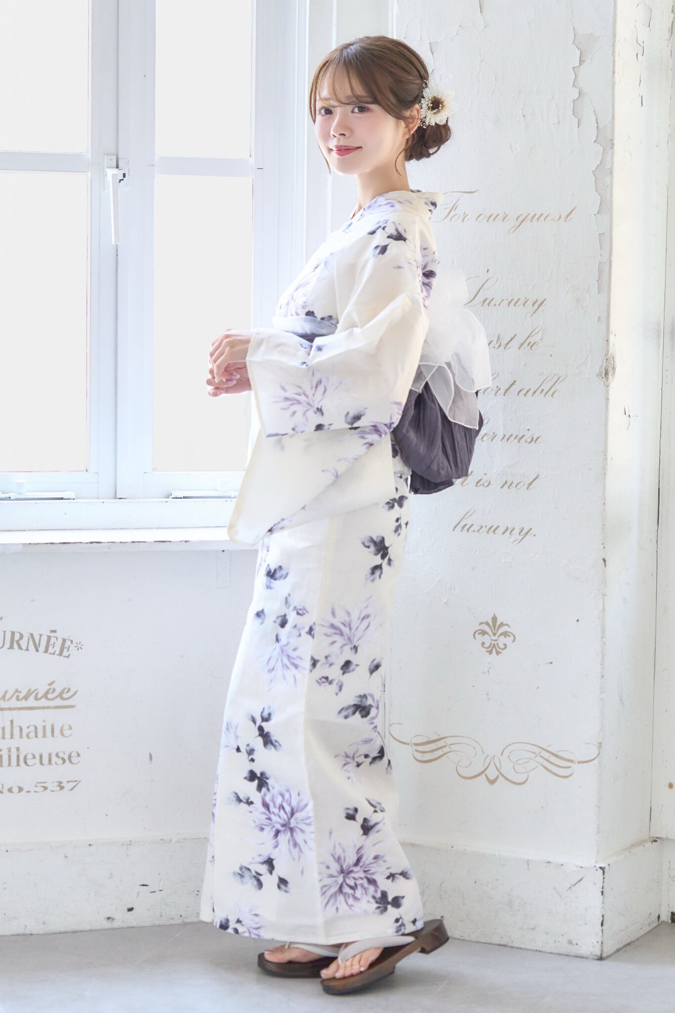 浴衣4点セット 夏の水彩花あそびY5-27【通常浴衣】 | ANDESIR
