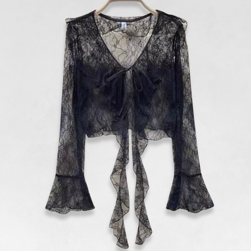 sheer lace tops / l0382