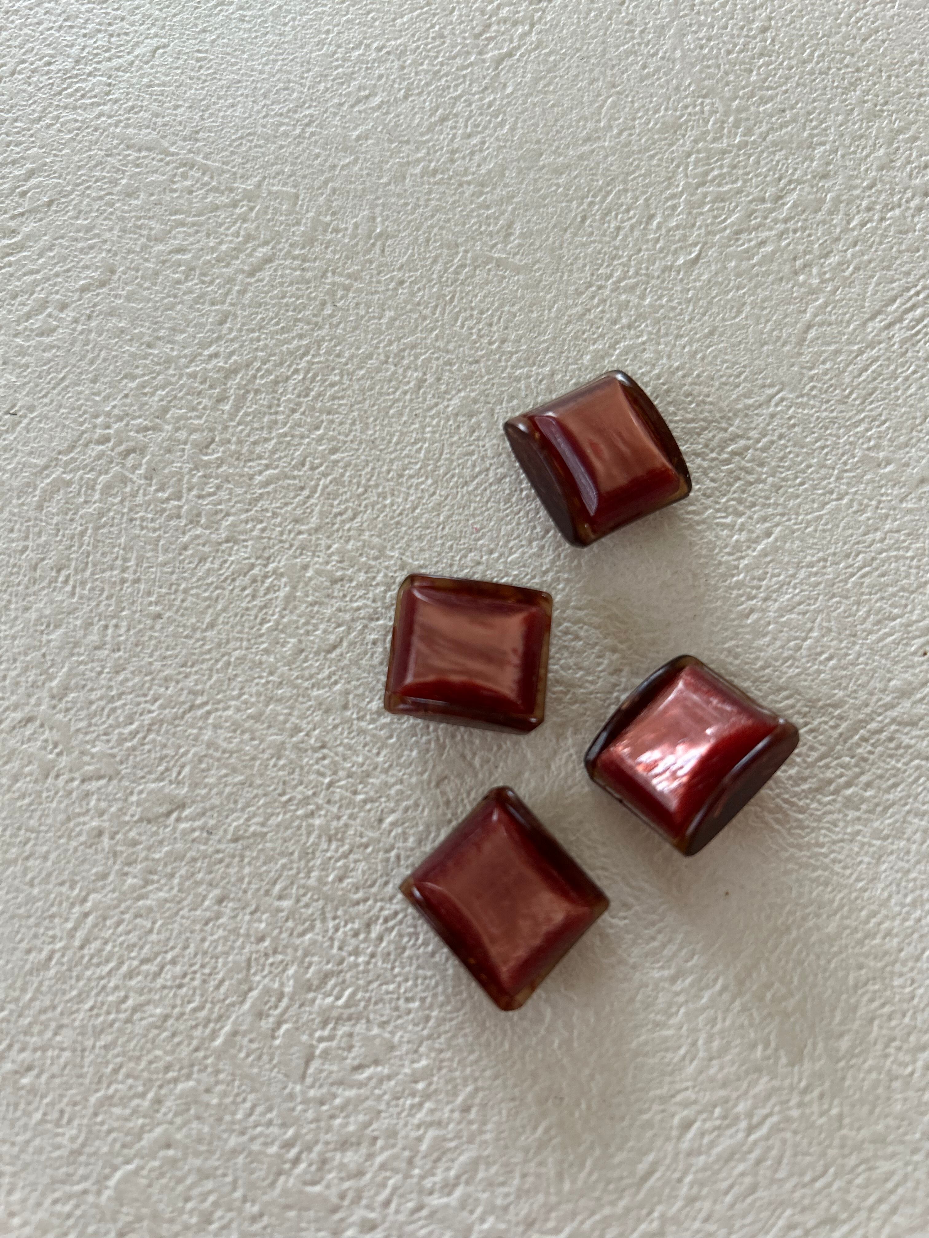 Japanese Vintageボタン レトロボタン 15mm ブラウン系 カボション アクセサリーパーツ デコレーション材