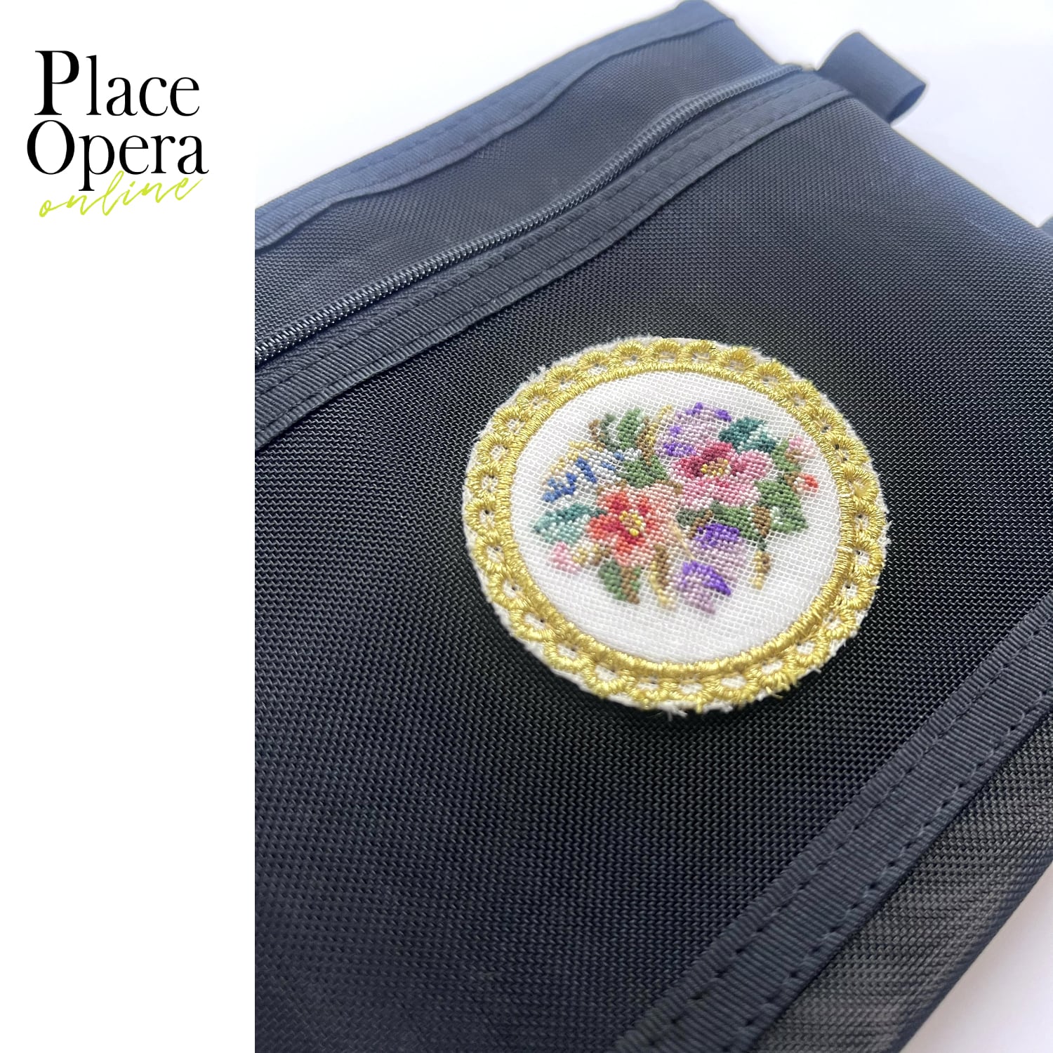 プチポアン】メッシュ 二段ポーチ/ブラック | Place Opera Mignon