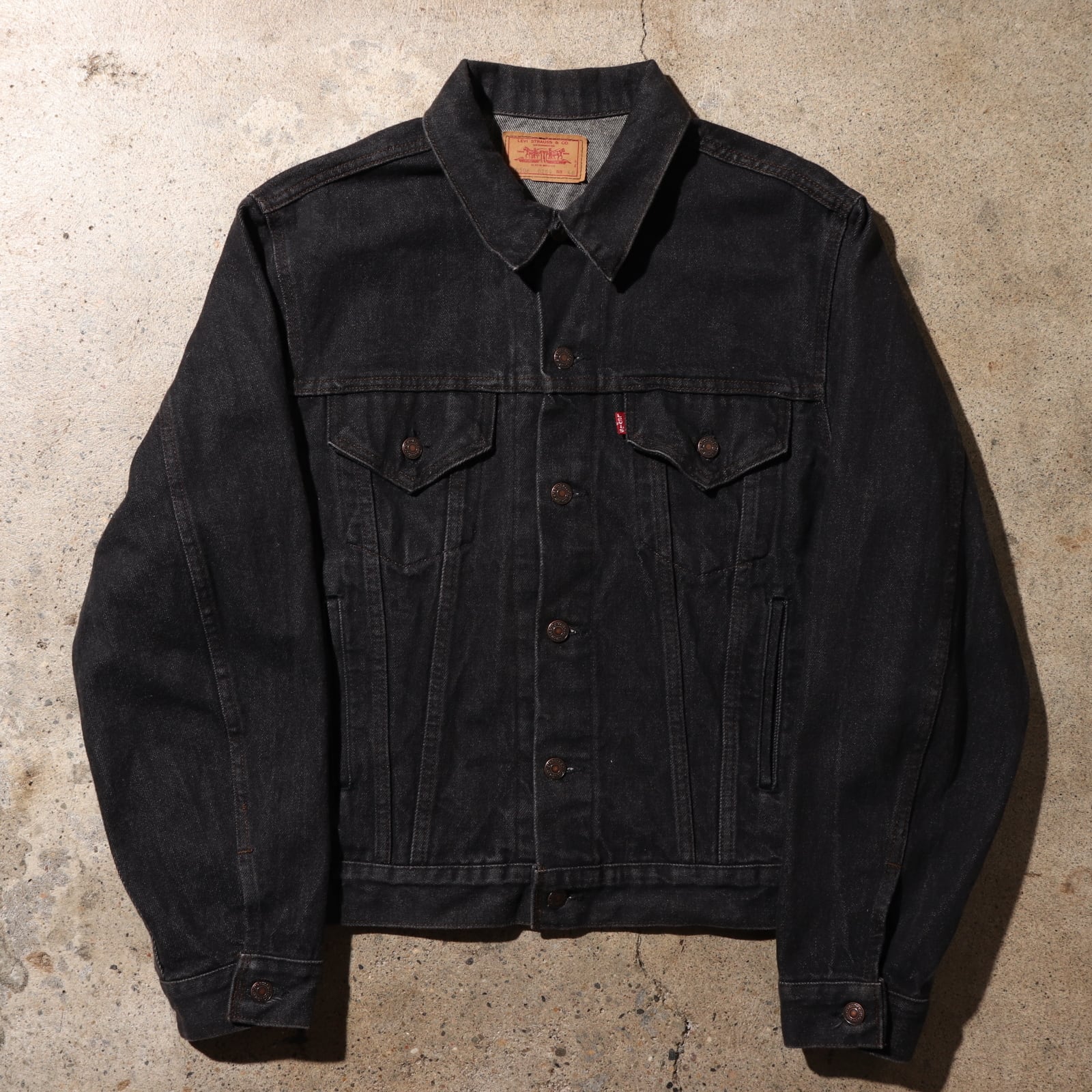 極美品 46 先染め 米国製 Levi's 70506 ブラックデニムジャケット G