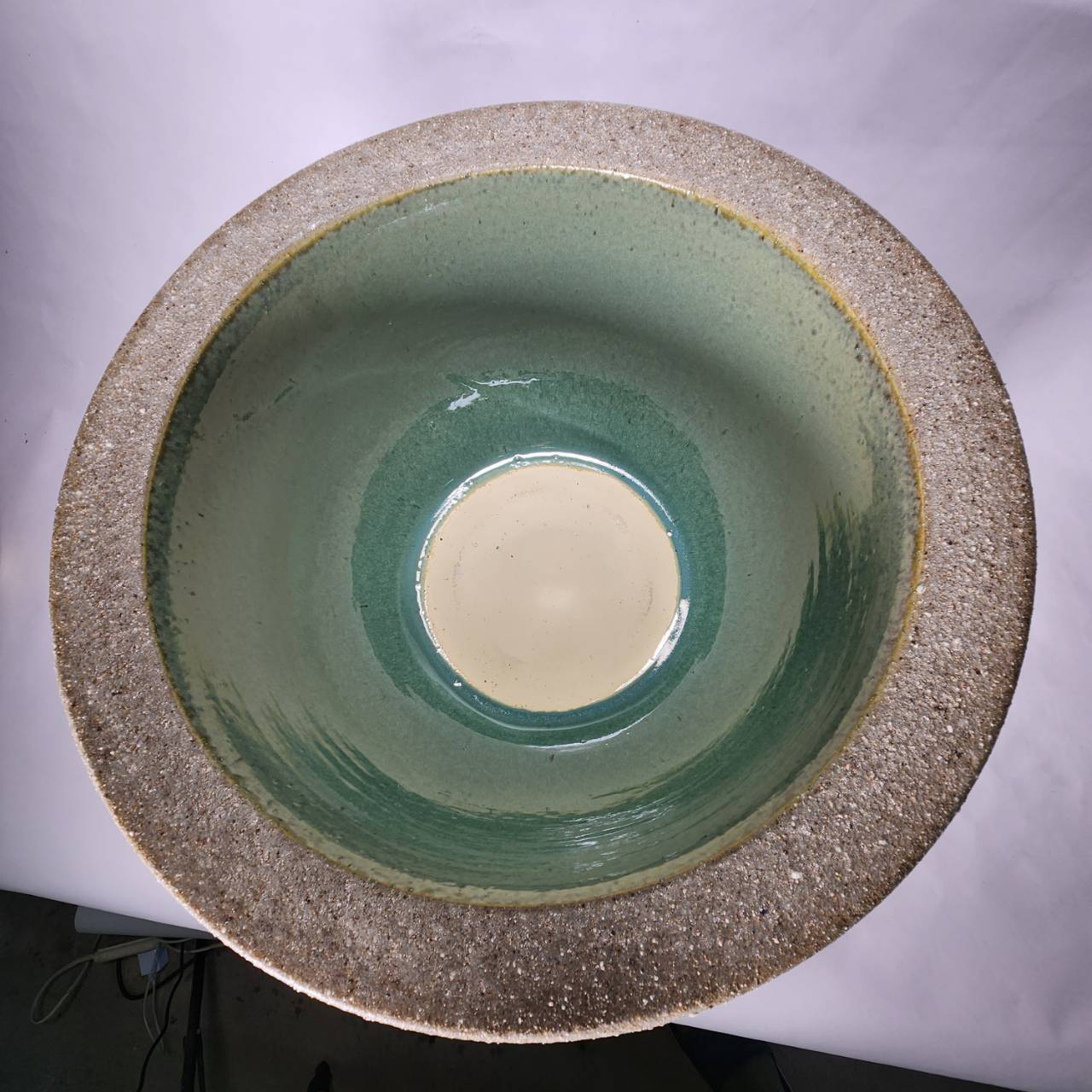 水鉢　【灰釉】睡蓮鉢　メダカ鉢　飼育　陶器 灰釉千段水鉢 15号／睡蓮鉢（信楽焼き・陶器・水鉢・めだか鉢・メダカ