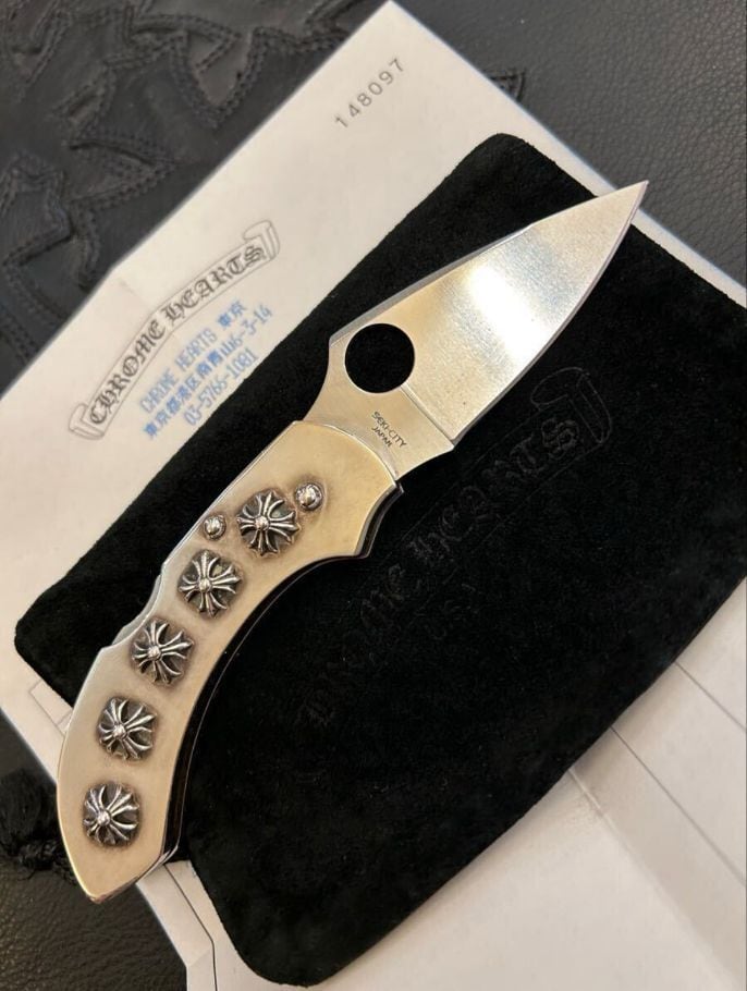 chrome hearts シルバー　ナイフ CHROME HEARTS クロムハーツ OLD KNIFE SPY MED FLRL CRS 初期型