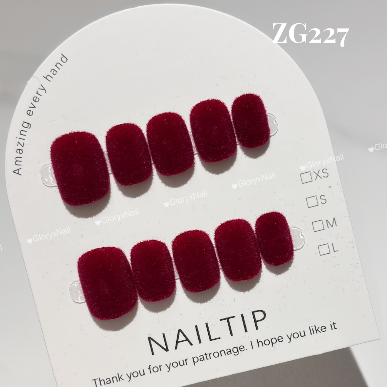 ZG227 ネイルチップ サイズXS/S/M ベリーショート
