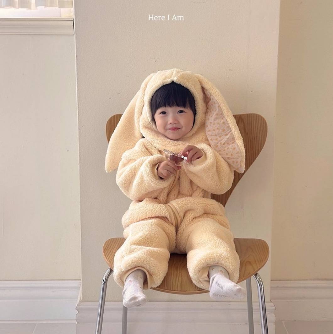 送料無料・即納】baby：fluffy fleece baby jumpsuit〔ボアフリース