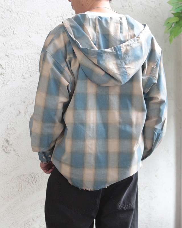 【Select】チェック柄 フード付きシャツ　(250940)