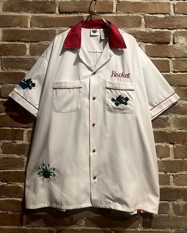 【Caka act3】"Disney" Embroidery Design Loose Bowling Shirt