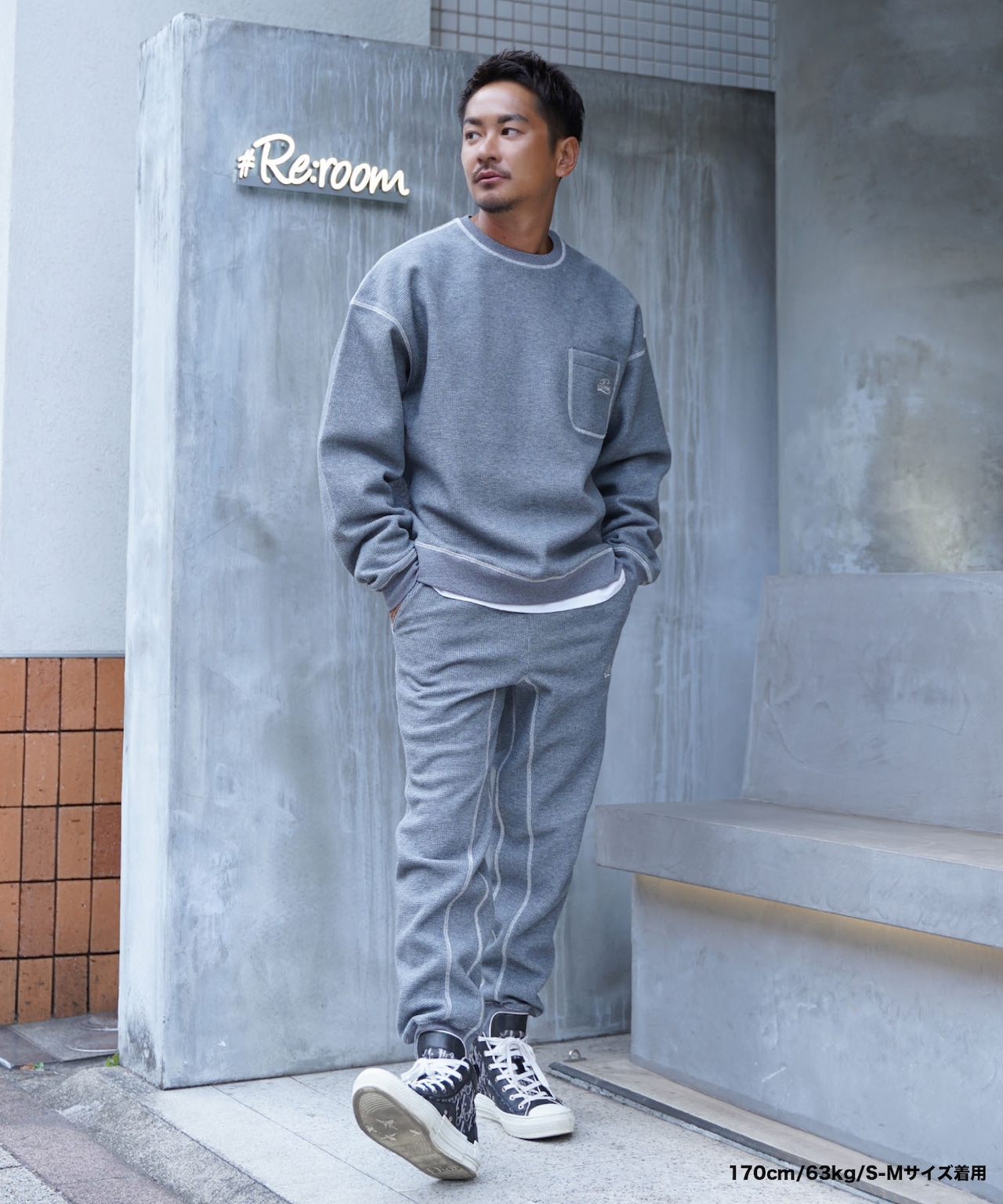 【#Re:room】HEAVY WAFFLE JOG PANTS［REP237］