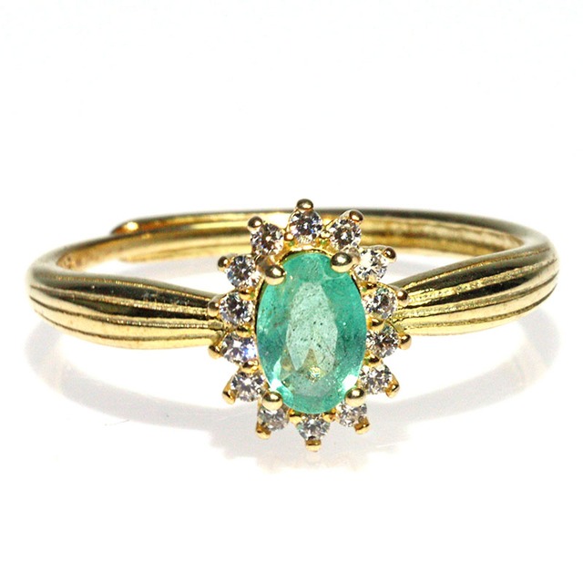 〔R478-5〕高品質 天然 エメラルド sv925 指輪 リング フリー