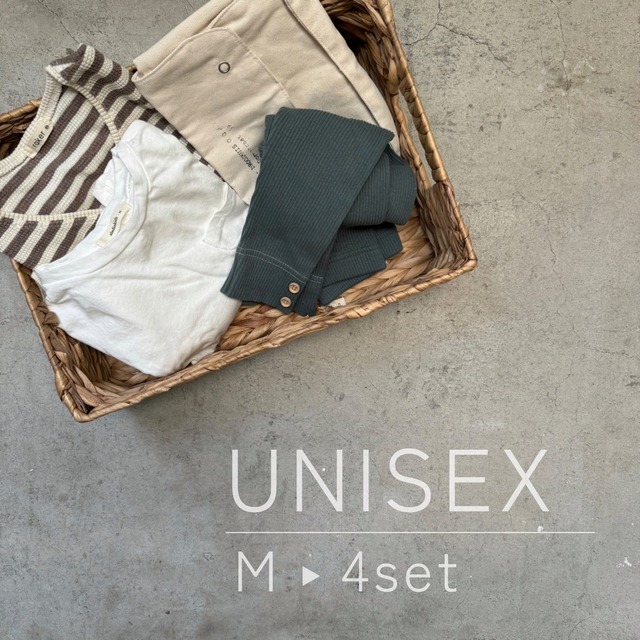 ◎送料無料/No.8 春のコーデ4点SET/Unisex/M(約100㎝)/トップス2点∔レギンス∔バッグ