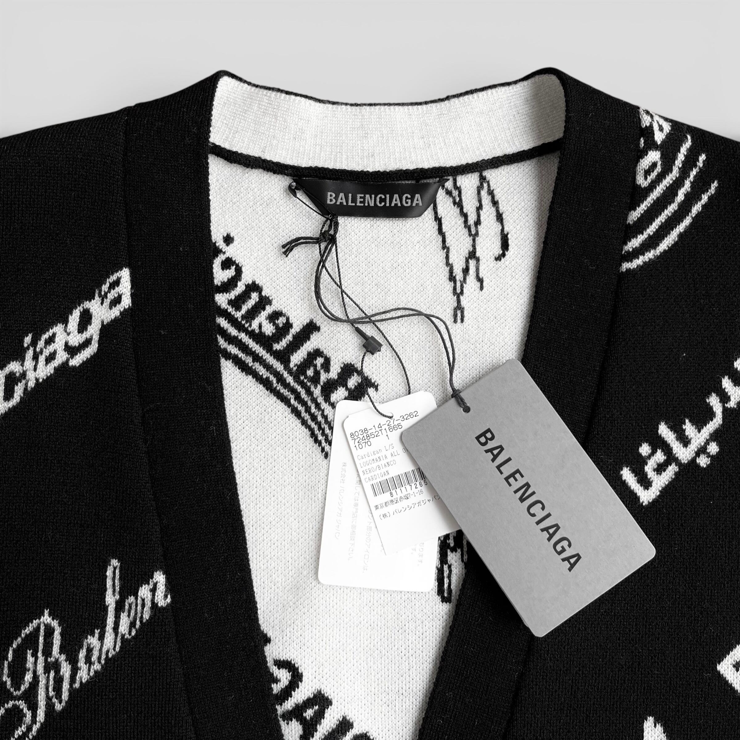 BALENCIAGA バレンシアガ ロゴマニア オールオーバー ニット ブラック