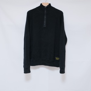 ”POLO JEANS” over size half zip knit / black