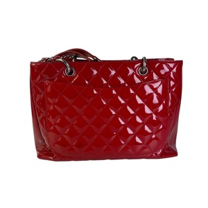 【最終処分SALE】CHANEL シャネル ココマーク GST エナメル／パテントレザー トートバッグ レッド A-7547