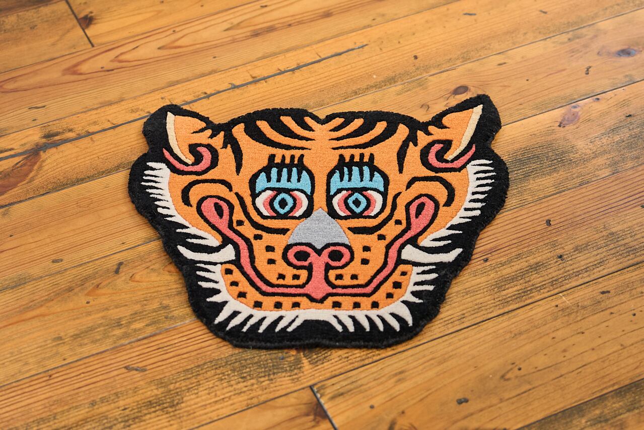 Tibetan Tiger Rug 《Only Face L・ウール・シグネチャーイエロー003