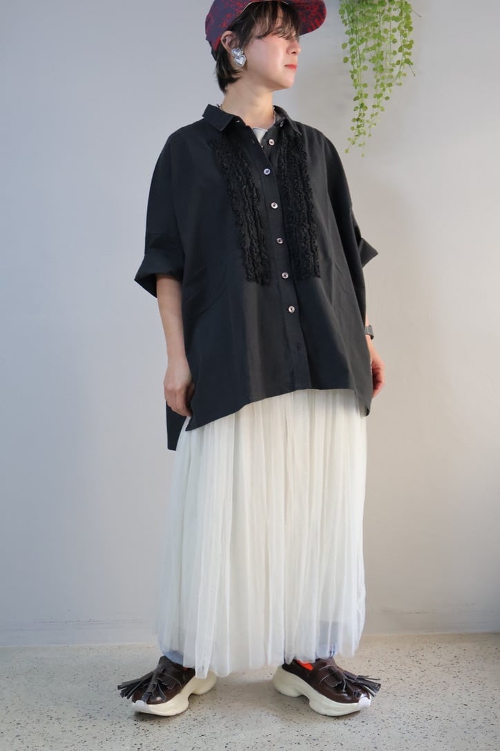 シーチングピグメントフリルBIGロングシャツ【12601-442-20】2026SS