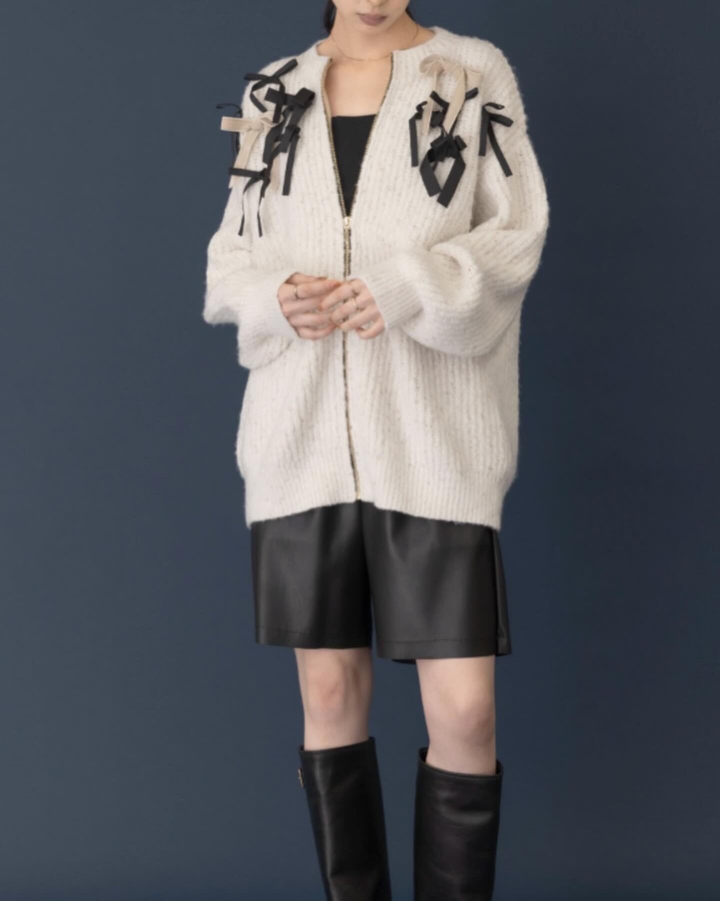 エイミーロウ eimeelaw ランダムリボンラメネップZIPカーデ | Sister